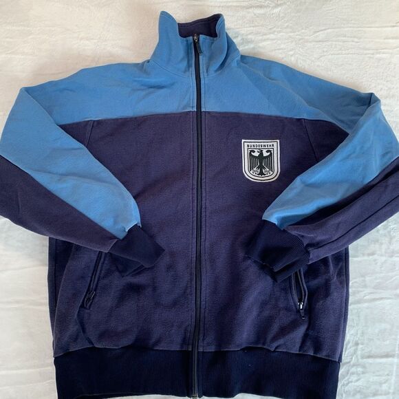 Vintage Bundeswehr German Army Track Jacket 50/44 (M/L) Warm Up Running Military - Picture 9 of 10